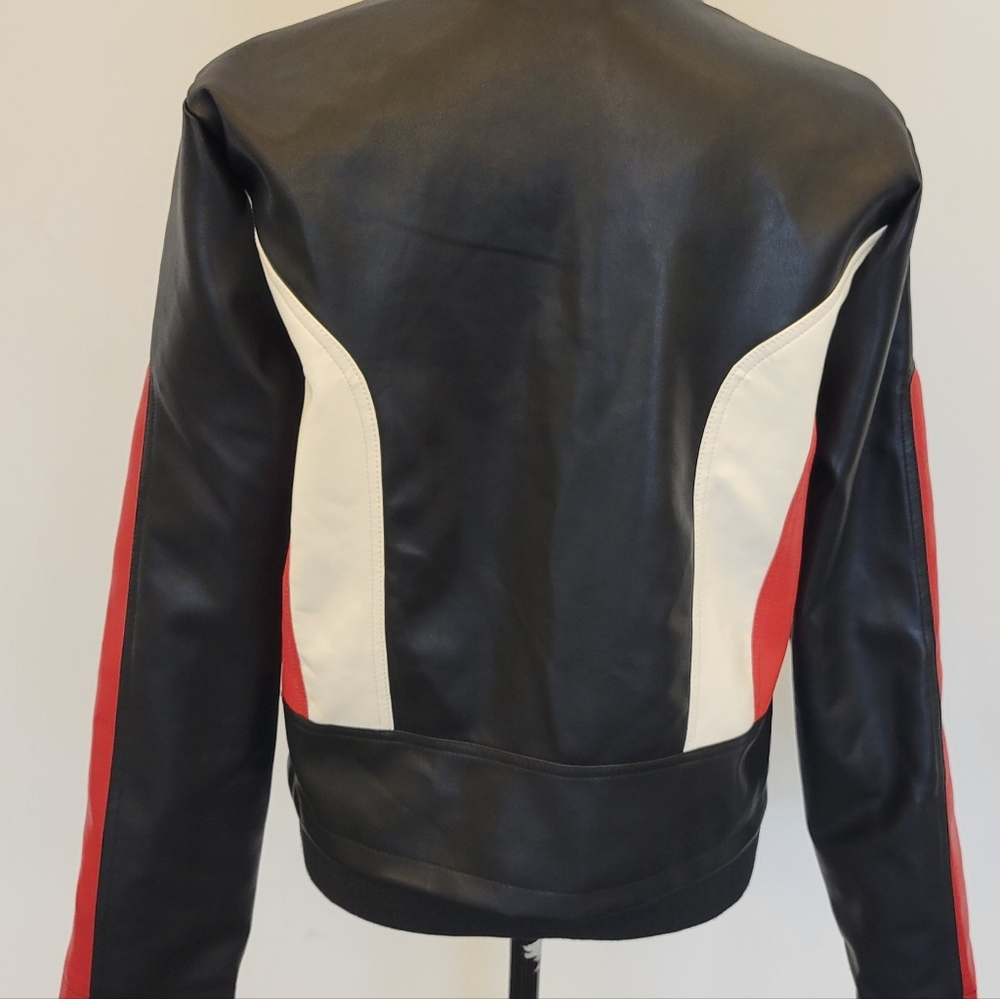 Faux Leather moto jacket.